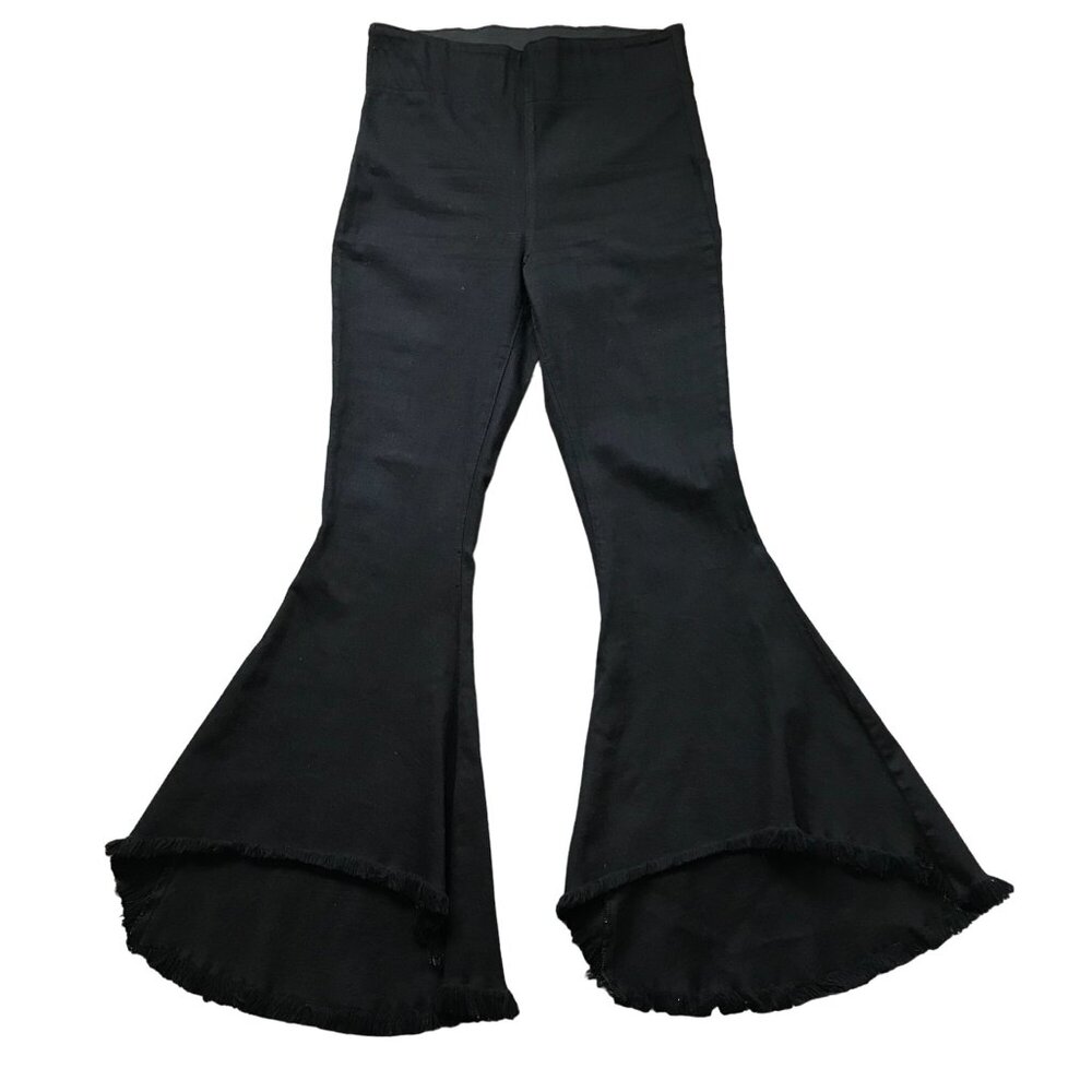 Show Me Your Mumu Becky Bells In Black Lava Women's‎ Large High Waist Fringe USA